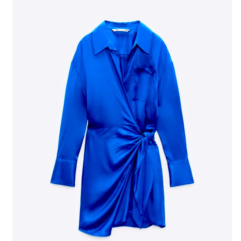 Zara satin wrap dress